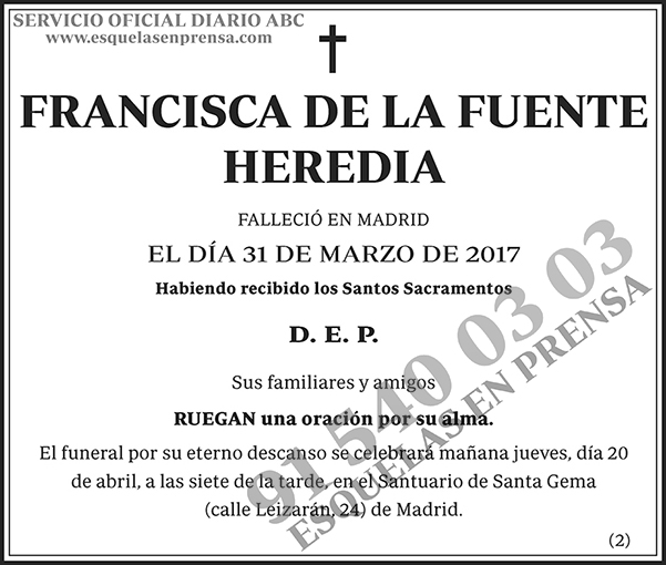 Francisca de la Fuente Heredia
